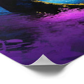 魅惑の青い黄色と紫の暗黒の森 ポスター (角)