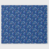 魅惑の青と白のユリの谷のフローラ ラッピングペーパー (フラット)