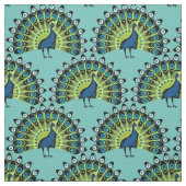 魅惑の青と緑の孔雀パターン ファブリック (見本)