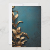 魅惑の青と金ゴールドの仮装結婚の 招待状 (裏面)