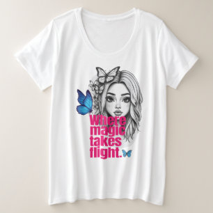 魅惑の飛行 プラスサイズTシャツ