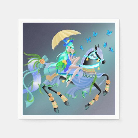 魅惑の馬の乗り スタンダードカクテルナプキン (正面)