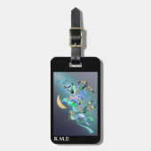 魅惑の馬の乗り – 孔雀ショールガール ラゲッジタグ (正面縦)