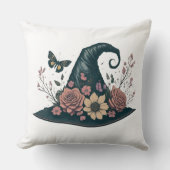 魅惑の魔女の帽子と花 クッション (正面)