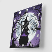 魅惑の魔女は満月の下でポーションを作る スクエア壁時計 (傾斜)