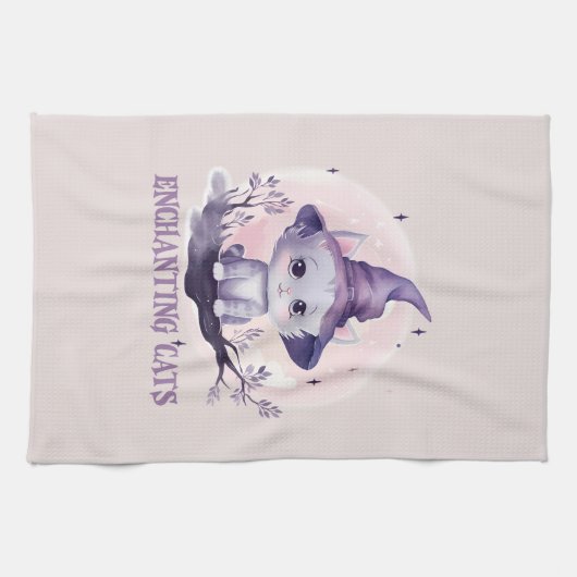 魅惑の魔女猫 キッチンタオル (横)