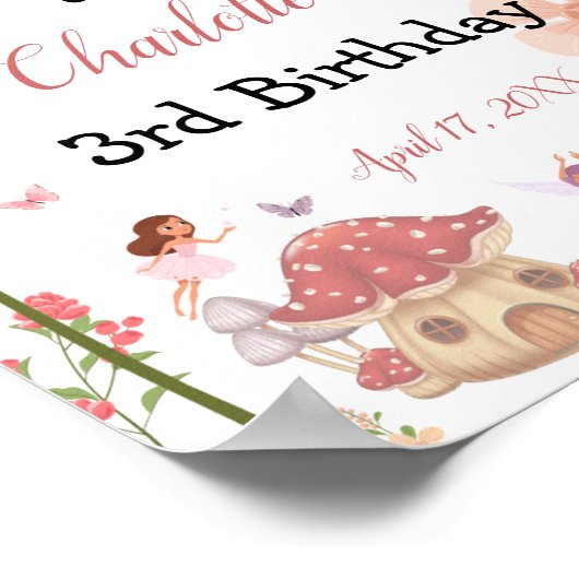 魅惑の魔法のガーデンフォレスト誕生日へようこそ ポスター (角)