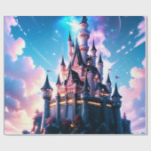 魅惑の魔法の城をテーマにした誕生日 ラッピングペーパー (フラット)