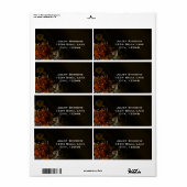 魅惑の魔法の秋のバラ秋エレガントな結婚式 ラベル (フルシート)