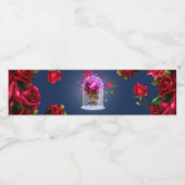 魅惑の魔法の赤いバラ美しい誕生日パーティー ペットボトルラベル (シングルラベル)