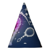 魅惑の魔法の赤ローズブルーフローラきらきら光るパーティー パーティーハット (右)