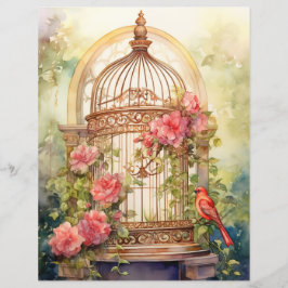 魅惑の鳥の聖域スクラップブック紙