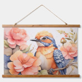 魅惑の鳥フローラ鳥の恋人ギフト 吊り下げ型タペストリー (正面)