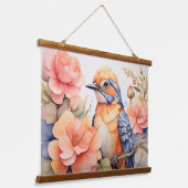 魅惑の鳥フローラ鳥の恋人ギフト 吊り下げ型タペストリー (傾斜あり)