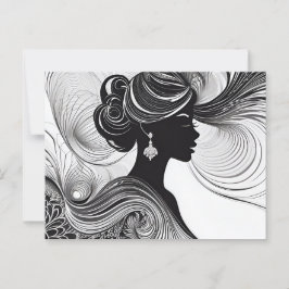 魅惑の黒いモダン美しい女性 ポストカード