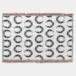 魅惑の黒三日月のシルエット スローブランケット