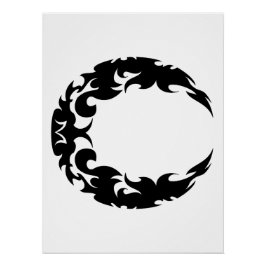 魅惑の黒三日月のシルエット ポスター