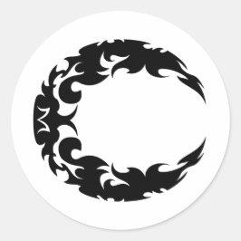 魅惑の黒三日月のシルエット ラウンドシール