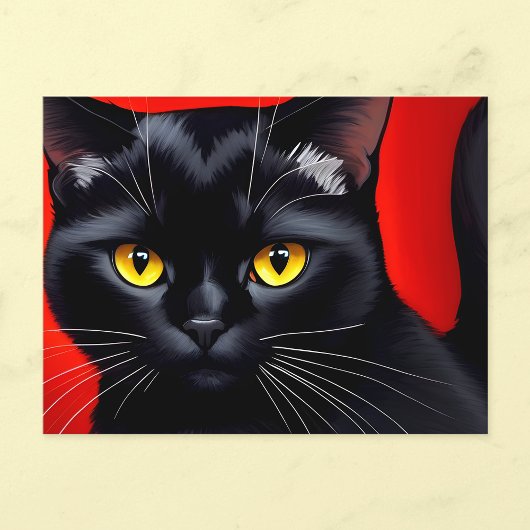 魅惑の黒猫アート ポストカード