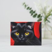 魅惑の黒猫アート ポストカード (スタンド正面)