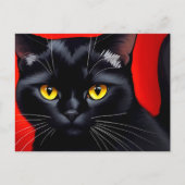魅惑の黒猫アート ポストカード (正面)