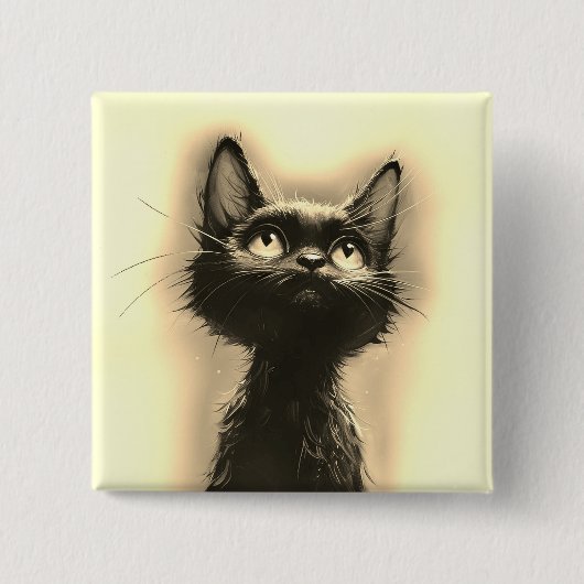 魅惑の黒猫ゴールデン 缶バッジ (正面)