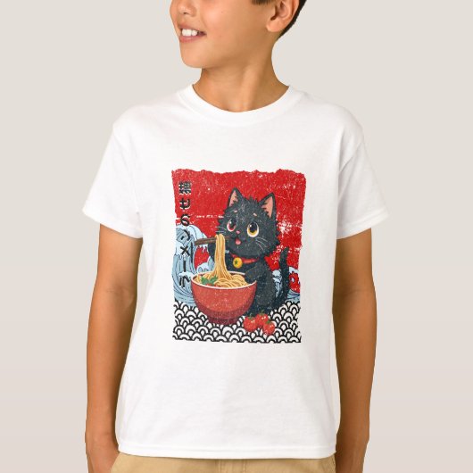 魅惑の黒猫ラーメン狂想曲! Tシャツ (正面)