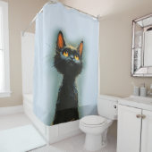 魅惑の黒猫 シャワーカーテン (インサイチュ)