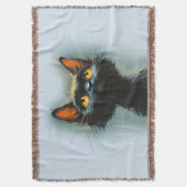 魅惑の黒猫 スローブランケット (正面縦)