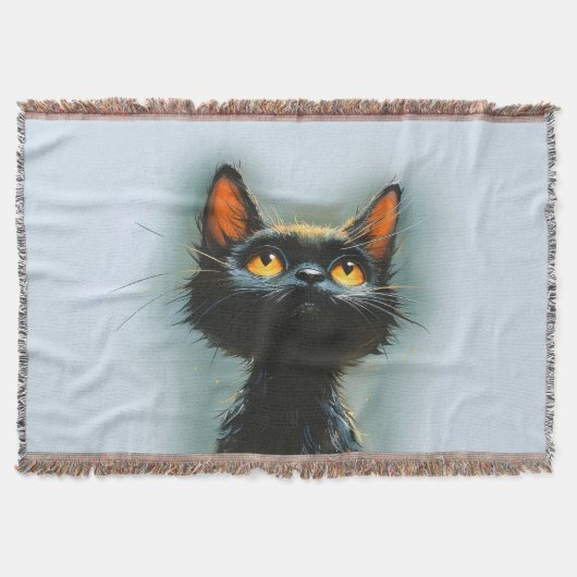 魅惑の黒猫 スローブランケット (正面)