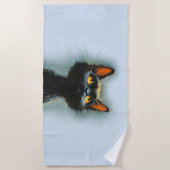 魅惑の黒猫 ビーチタオル (正面)