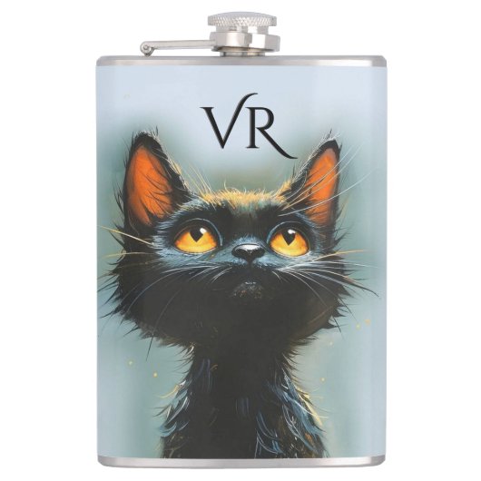 魅惑の黒猫 フラスク (正面)
