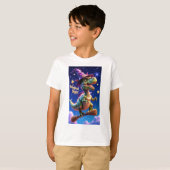 魅惑の「魔法の夜」ドラゴン ステッカー Tシャツ (正面フル)