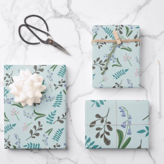 魅惑ウッドランドフローララッピング紙 ラッピングペーパーシート (正面)