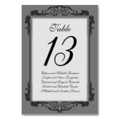 魅惑エレガントの森のゴシック風のフレーム テーブルナンバー (裏面)