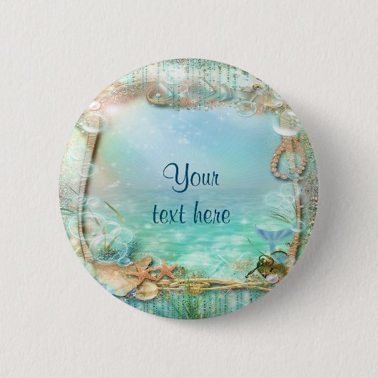 魅惑エレガント海ビーチトロピカルピンボタン 缶バッジ (正面)