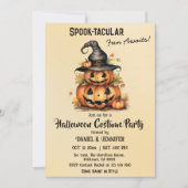 魅惑カボチャ魔女ハットかわいいハローウィンパーティ 招待状 (正面)