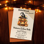 魅惑カボチャ魔女ハットかわいいハローウィンパーティ 招待状