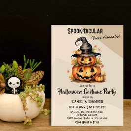 魅惑カボチャ魔女ハットかわいいハローウィンパーティ 招待状