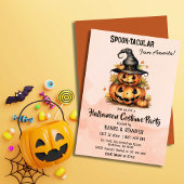 魅惑カボチャ魔女ハットかわいいハローウィンパーティ 招待状