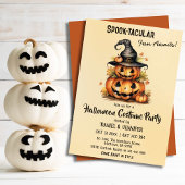 魅惑カボチャ魔女ハットかわいいハローウィンパーティ 招待状