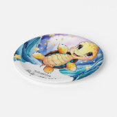 魅惑カラフルの海亀の赤ちゃんシャワー ペーパープレート (アングル)