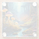 魅惑カラフル林ファンタジー発光 ガラスコースター (裏面)