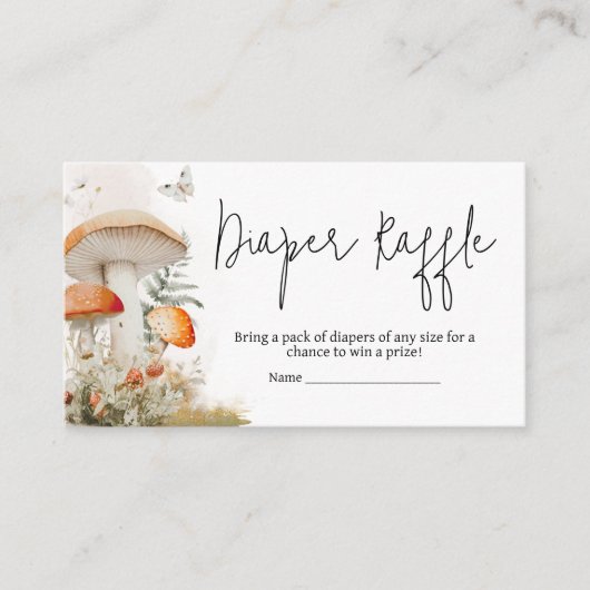 魅惑キノコの森ベビーおむつラッフル エンクロージャーカード (正面)