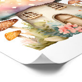 魅惑キノココテージ水彩 ポスター (角)