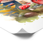 魅惑キノココテージ水彩 ポスター (角)