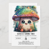 魅惑キノコファンタジー誕生日招待状 招待状 (正面/裏面)