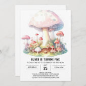 魅惑キノコファンタジー誕生日 招待状 (正面/裏面)