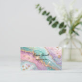 魅惑グリッターオパール背景名刺 名刺 (スタンド正面)