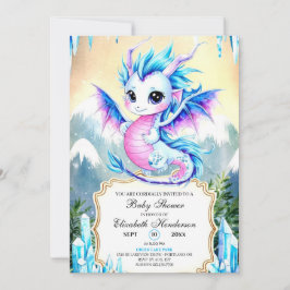 魅惑シンプルのドラゴンベビーシャワー 招待状